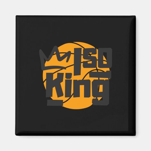 Basketbal Isolatie King One Man Show Magneet (Voorkant)