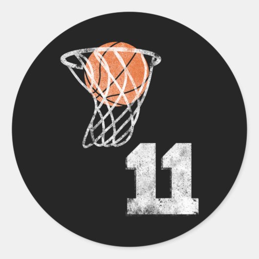 basketbal jersey nummer 11 speler nummer ronde sticker (Voorkant)