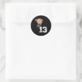  basketbal jersey nummer 13 speler nummer ronde sticker (Tas)