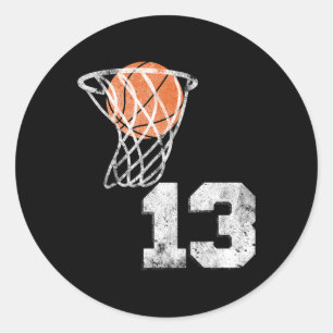  basketbal jersey nummer 13 speler nummer ronde sticker