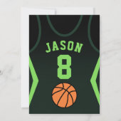 Basketbal Jersey Verjaardag Uitnodiging (Achterkant)