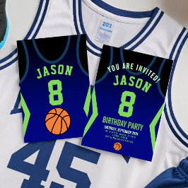 Basketbal Jersey Verjaardag Uitnodiging