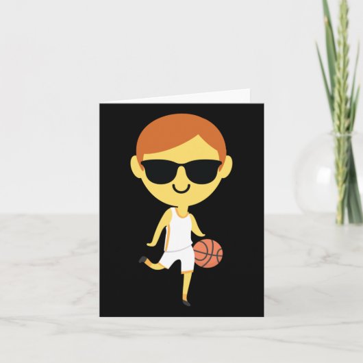 Basketbal Jongen Emoji 1  Kaart (Voorkant)