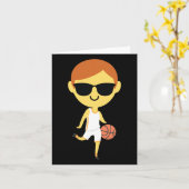 Basketbal Jongen Emoji 1  Kaart (Gele Bloem)