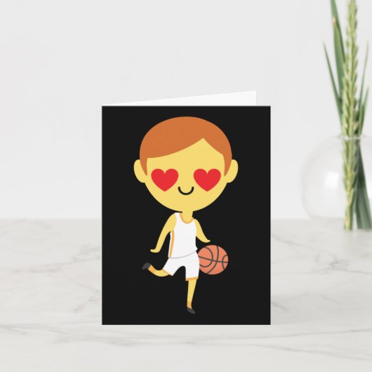 Basketbal Jongen Emoji  Kaart (Voorkant)