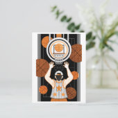Basketbal jongen (remake) briefkaart (Staand voorkant)
