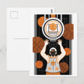 Basketbal jongen (remake) briefkaart (Voorkant / Achterkant)