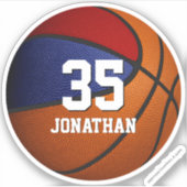 basketbal jongens sticker (Voorkant)