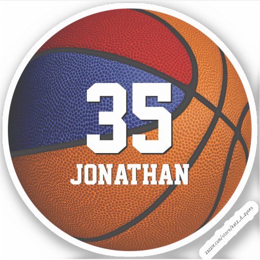 basketbal jongens sticker (Voorkant)