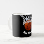 Basketbal Jouw Naam Aangepast Koffiemok (Voorkant links)