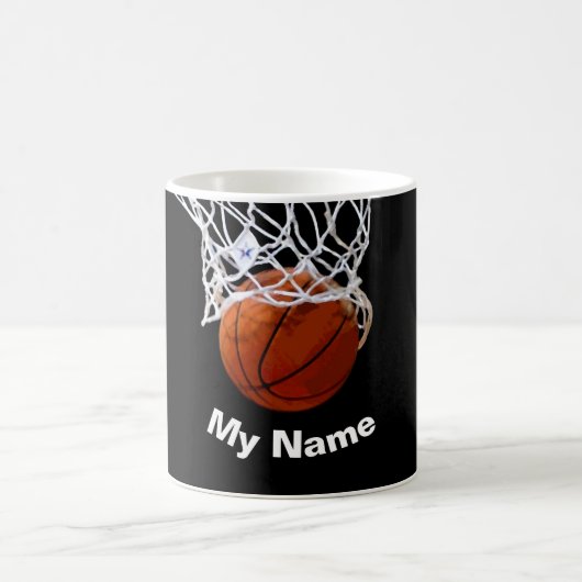Basketbal Jouw Naam Aangepast Koffiemok (Center)