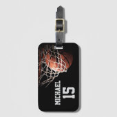 Basketbal Jouw Naam Bagagelabel (Voorkant (verticaal))