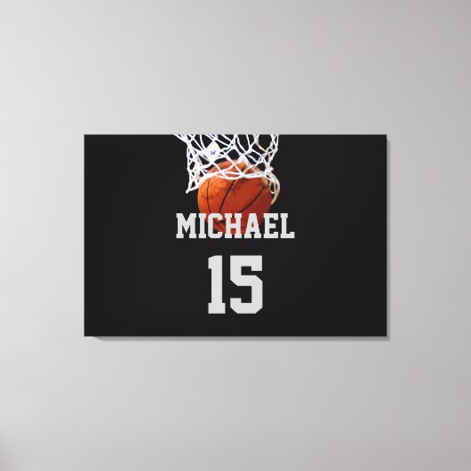 Basketbal Jouw Naam Canvas Afdruk (Voorkant)