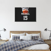 Basketbal Jouw Naam Canvas Afdruk (Insitu (Slaapkamer))
