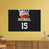 Basketbal Jouw Naam Canvas Afdruk (Insitu (Woonkamer))