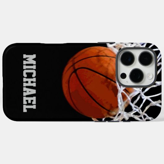Basketbal Jouw Naam Case-Mate iPhone Case (Achterkant (horizontaal))
