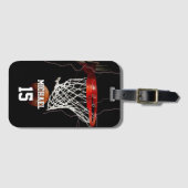 Basketbal Jouw naam en nummer toevoegen Bagagelabel (Voorkant (horizontaal))