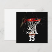 Basketbal Jouw naam en nummer toevoegen Feestdagenkaart (Voorkant / Achterkant)