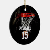 Basketbal Jouw naam en nummer toevoegen Keramisch Ornament (Rechts)