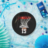 Basketbal Jouw naam en nummer toevoegen Papieren Bordje (Feest)