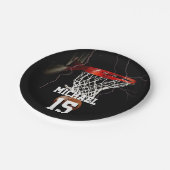 Basketbal Jouw naam en nummer toevoegen Papieren Bordje (Gekanteld)