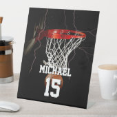 Basketbal Jouw naam en nummer toevoegen Reclamebord Met Voetstuk (Insitu)