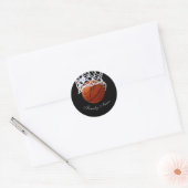 Basketbal Jouw naam Kalligrafie Script Ronde Sticker (Envelop)