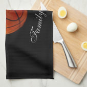 Basketbal Jouw naam Kalligrafie Script Theedoek (Quarter Fold)