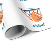 Basketbal Jouw naam Persoonlijk Cadeaupapier (Rol Hoek)