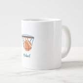 Basketbal Jouw naam Persoonlijk Grote Koffiekop (Voorkant rechts)