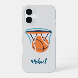 Basketbal Jouw Naam Persoonlijk iPhone 16 Hoesje