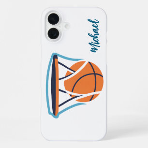 Basketbal Jouw Naam Persoonlijk iPhone 16 Plus Hoesje