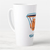 Basketbal Jouw naam Persoonlijk Latte Mok (Linkerhoek)