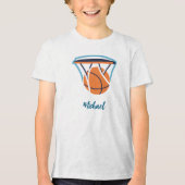 Basketbal Jouw naam Persoonlijk Tri-Blend Shirt (Voorkant)