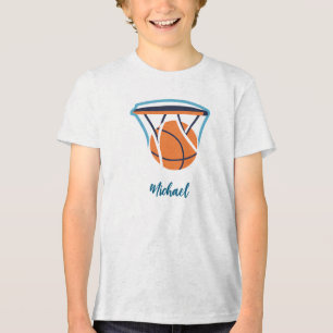 Basketbal Jouw naam Persoonlijk Tri-Blend Shirt