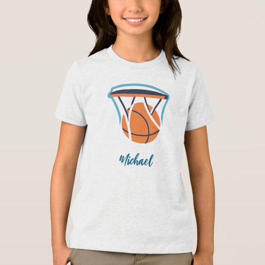 Basketbal Jouw naam Persoonlijk Tri-Blend Shirt (Voorkant)