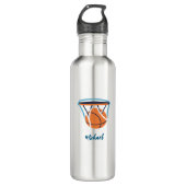 Basketbal Jouw naam Persoonlijk Waterfles (Voorkant)