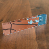 Basketbal Jouw naam Persoonlijke informatie Naambordje (Zijkant)