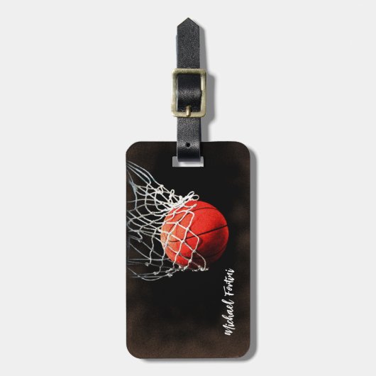 Basketbal Jouw naam Persoonsgegevens Adres Bagagelabel (Voorkant verticaal)