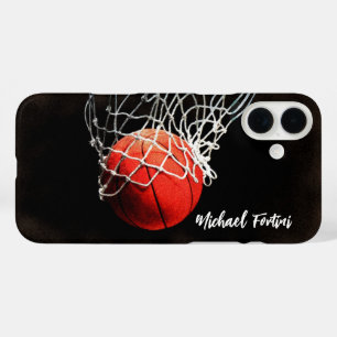 Basketbal Jouw naam Persoonsgegevens Adres iPhone 16 Plus Hoesje