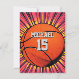 Basketbal Jouw naam Pop Art Briefkaart