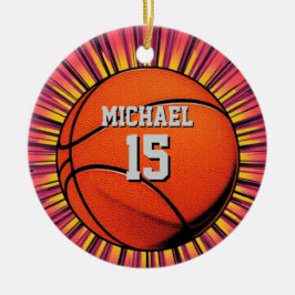 Basketbal Jouw naam Pop Art Keramisch Ornament