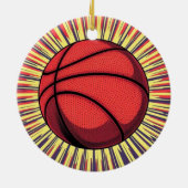 Basketbal Jouw naam Pop Art Keramisch Ornament (Achterkant)