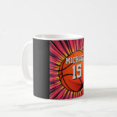 Basketbal Jouw naam Pop Art Koffiemok (Voorkant links)