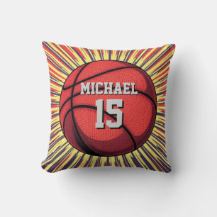 Basketbal Jouw naam Pop Art Kussen