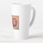 Basketbal Jouw naam Pop Art Latte Mok (Rechterhoek)