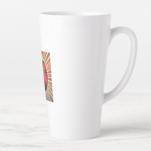 Basketbal Jouw naam Pop Art Latte Mok (Rechts)