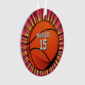 Basketbal Jouw naam Pop Art Ornament (voorkant)