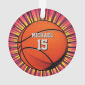 Basketbal Jouw naam Pop Art Ornament (achterkant)