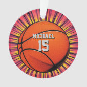 Basketbal Jouw naam Pop Art Ornament (voorkant)